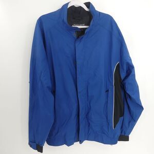 FootJoy DryJoys Full Zip Lined Golf Rain Jacket Golf Blue Black Men's XL‎